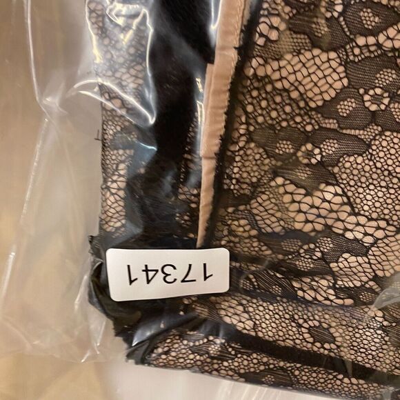 Mod Blouse Women S Small Black Lined Crochet Round Neck Short Sleeve Hook & Eye - Picture 9 of 9